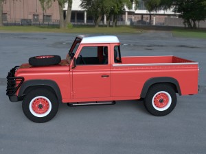 land rover defender 110 pick up w interior hdri 3D Модель