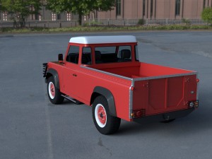land rover defender 110 pick up w interior hdri 3D Модель