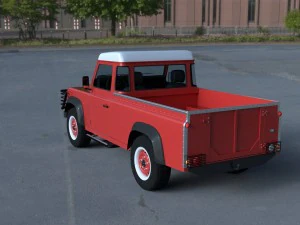 land rover defender 110 pick up w interior hdri 3D Model