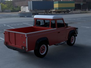 land rover defender 110 pick up w interior hdri 3D Модель