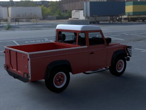 land rover defender 110 pick up w interior hdri 3D Модель