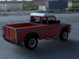 land rover defender 110 pick up w interior hdri 3D Model