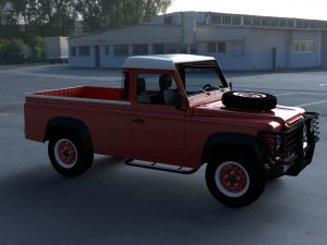 land rover defender 110 pick up w interior hdri 3D Model