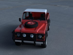 land rover defender 110 pick up w interior hdri 3D Модель