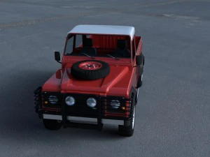 land rover defender 110 pick up w interior hdri 3D Model