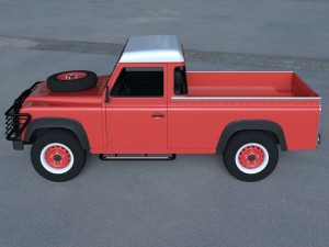 land rover defender 110 pick up w interior hdri 3D Модель