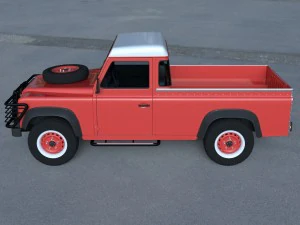 land rover defender 110 pick up w interior hdri 3D Model