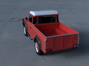 land rover defender 110 pick up w interior hdri 3D Модель