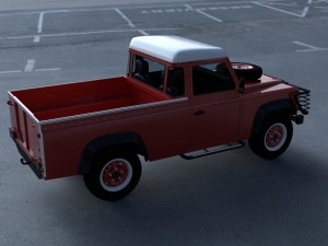 land rover defender 110 pick up w interior hdri 3D Модель