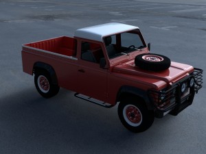 land rover defender 110 pick up w interior hdri 3D Модель