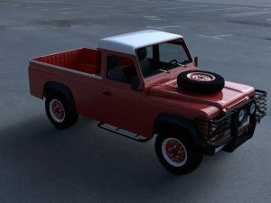 land rover defender 110 pick up w interior hdri 3D Model