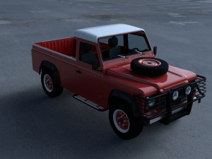 land rover defender 110 pick up w interior hdri 3D Модель