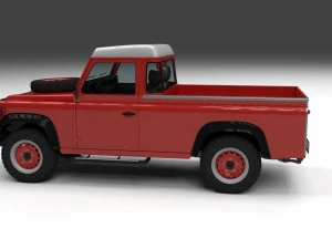 land rover defender 110 pick up w interior hdri 3D Model