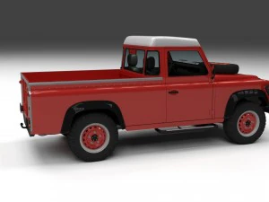 land rover defender 110 pick up w interior hdri 3D Model