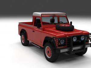 land rover defender 110 pick up w interior hdri 3D Модель