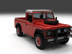 land rover defender 110 pick up w interior hdri 3D Model
