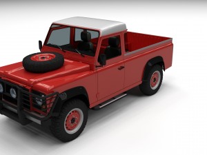 land rover defender 110 pick up w interior hdri 3D Модель
