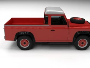 land rover defender 110 pick up w interior hdri 3D Model