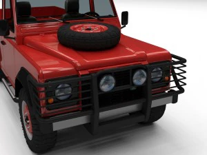 land rover defender 110 pick up w interior hdri 3D Model