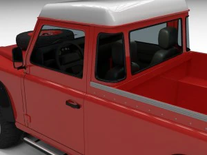 land rover defender 110 pick up w interior hdri 3D Model