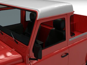 land rover defender 110 pick up w interior hdri 3D Model