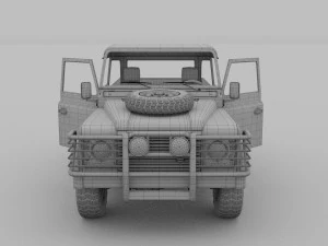 land rover defender 110 pick up w interior hdri 3D Model