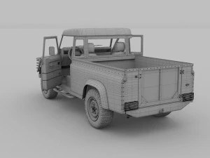 land rover defender 110 pick up w interior hdri 3D Model