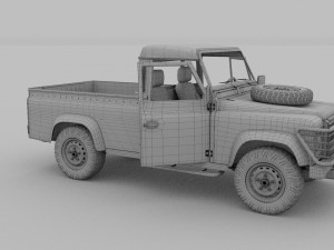 land rover defender 110 pick up w interior hdri 3D Модель