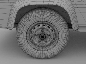 land rover defender 110 pick up w interior hdri 3D Model