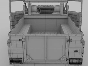 land rover defender 110 pick up w interior hdri 3D Model
