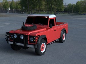 land rover defender 110 pick up exterior hdri 3Dモデル