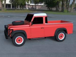 land rover defender 110 pick up exterior hdri 3Dモデル