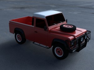 land rover defender 110 pick up exterior hdri 3Dモデル