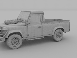 land rover defender 110 pick up exterior hdri 3Dモデル