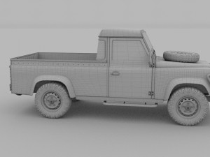 land rover defender 110 pick up exterior hdri 3Dモデル