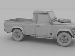 land rover defender 110 pick up exterior hdri 3Dモデル