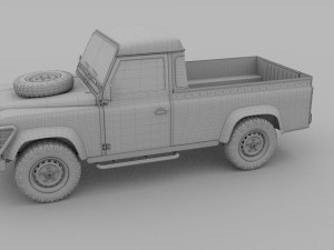 land rover defender 110 pick up exterior hdri 3Dモデル
