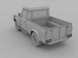 land rover defender 110 pick up exterior hdri 3Dモデル