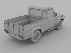 land rover defender 110 pick up exterior hdri 3Dモデル