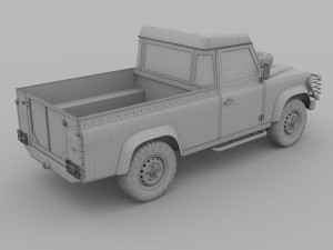 land rover defender 110 pick up exterior hdri 3Dモデル