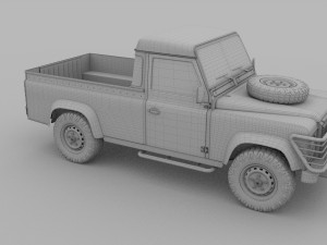 land rover defender 110 pick up exterior hdri 3Dモデル