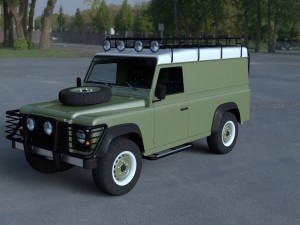 land rover defender 110 hard top w chassis hdri 3D Model