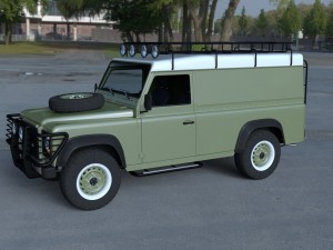 land rover defender 110 hard top w chassis hdri 3D Model