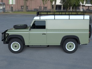land rover defender 110 hard top w chassis hdri 3D Model