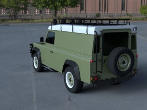 land rover defender 110 hard top w chassis hdri 3D Model
