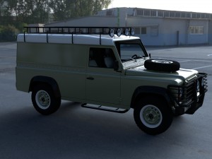 land rover defender 110 hard top w chassis hdri 3D Model