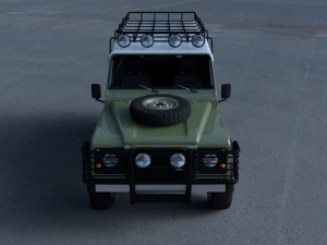 land rover defender 110 hard top w chassis hdri 3D Model