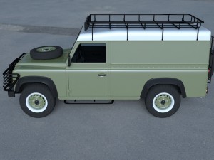 land rover defender 110 hard top w chassis hdri 3D Model
