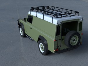 land rover defender 110 hard top w chassis hdri 3D Model