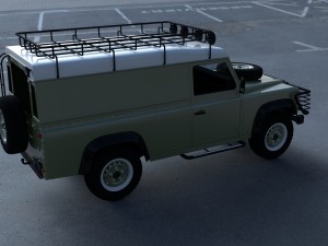 land rover defender 110 hard top w chassis hdri 3D Model